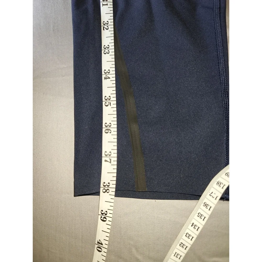 SPANX By Sara Blakely XL Women's Blue‎ Nylon Blend Leggings zipper detail